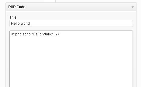 PHP Code Widget